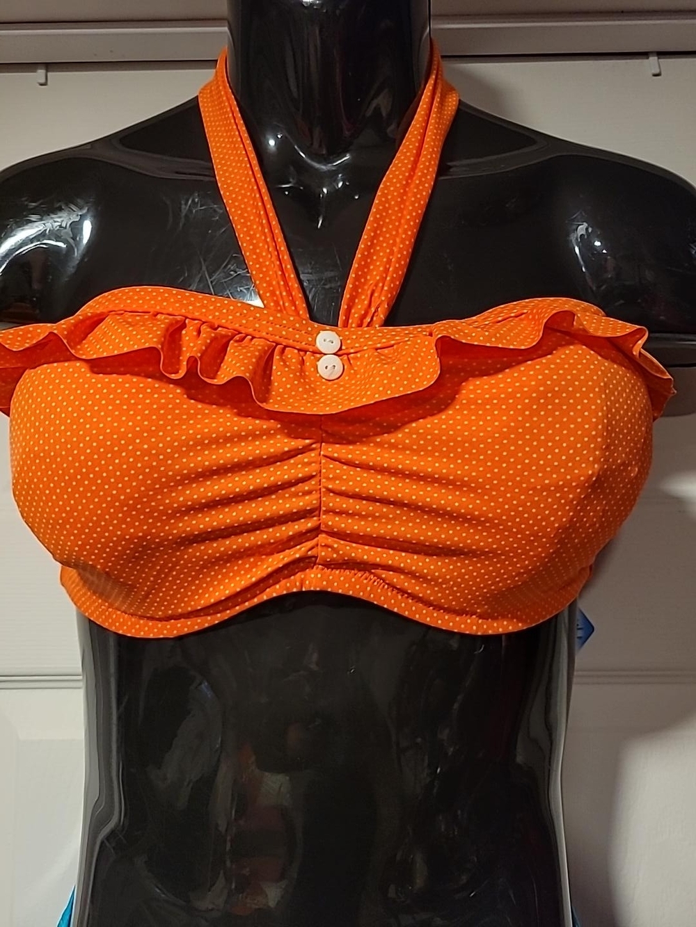 Freya Orange Ruffle Halter Bikini Top - Picture 2 of 4